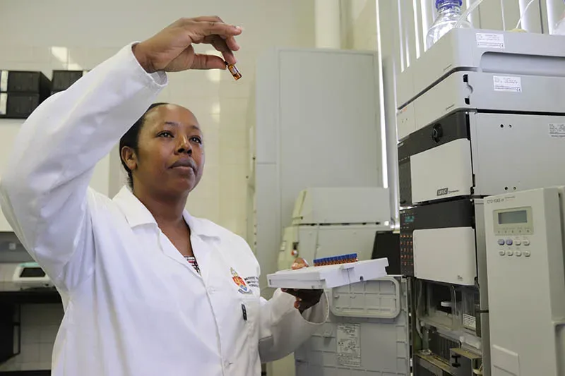 Prof Eugénie Kayitesi in her lab at the Consumer and Food Sciences Department of the University of Pretoria, South Africa.