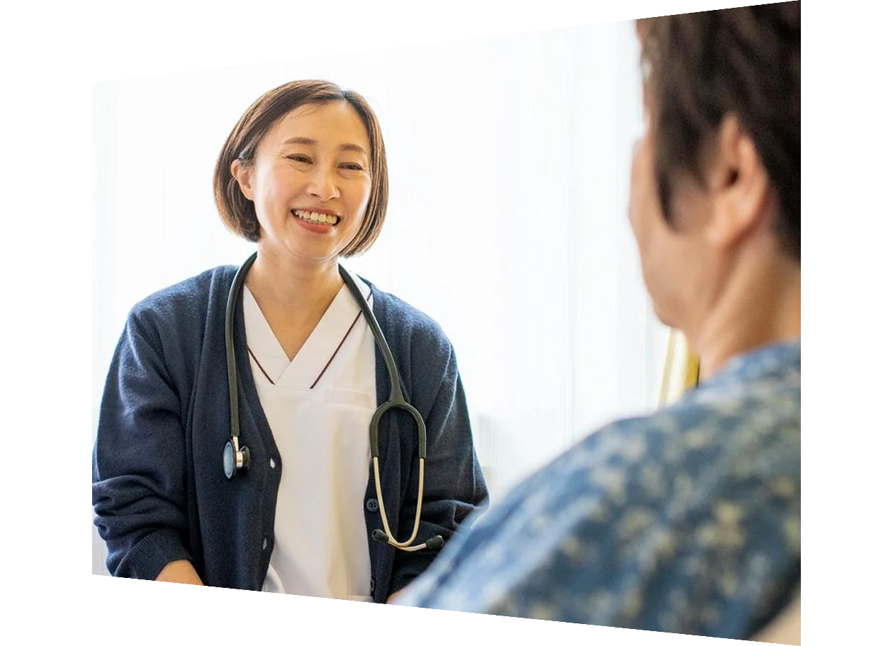 A nurse providing care and support to a patient