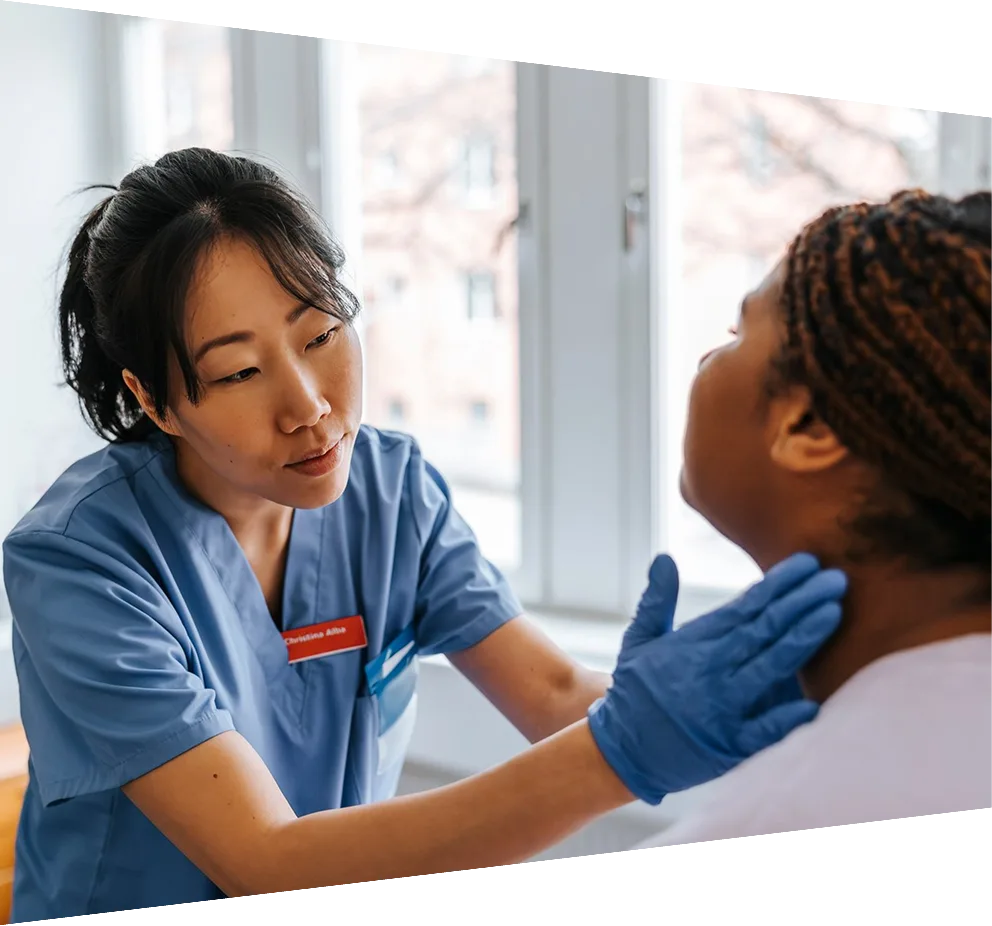 Female doctor examining a patient
