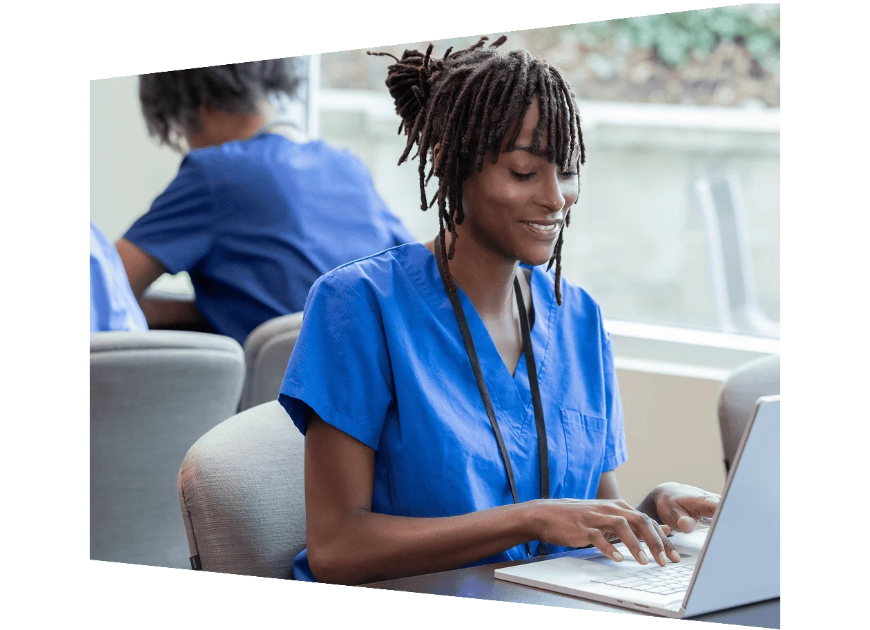 Woman working on computer