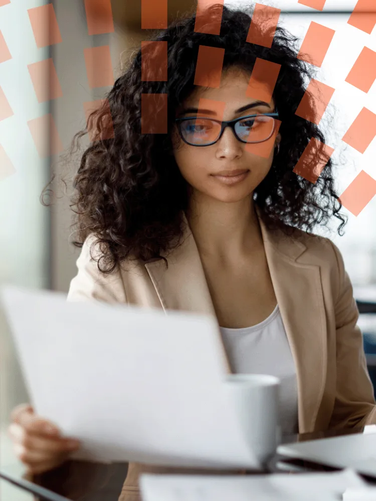 Businesswoman working at her desk
