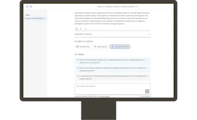 Screenshot of Go deeper questions in Scopus AI
