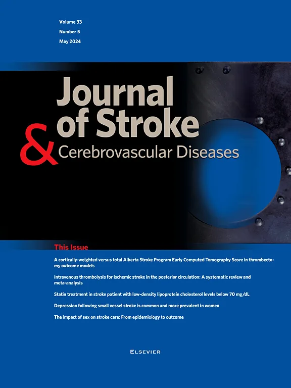 Sample cover of Journal of Stroke and Cerebrovascular Diseases