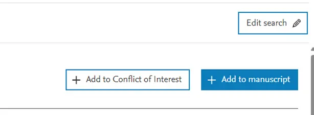 Screenshot of 'Edit search' option in Find Reviewers