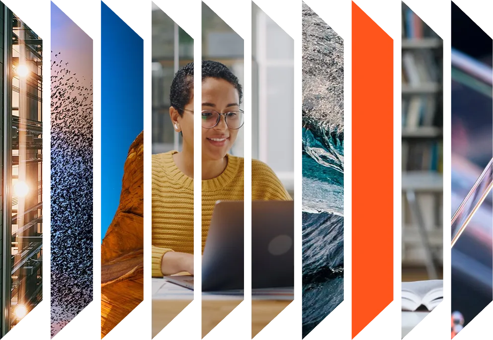 Colourful accordion of various images