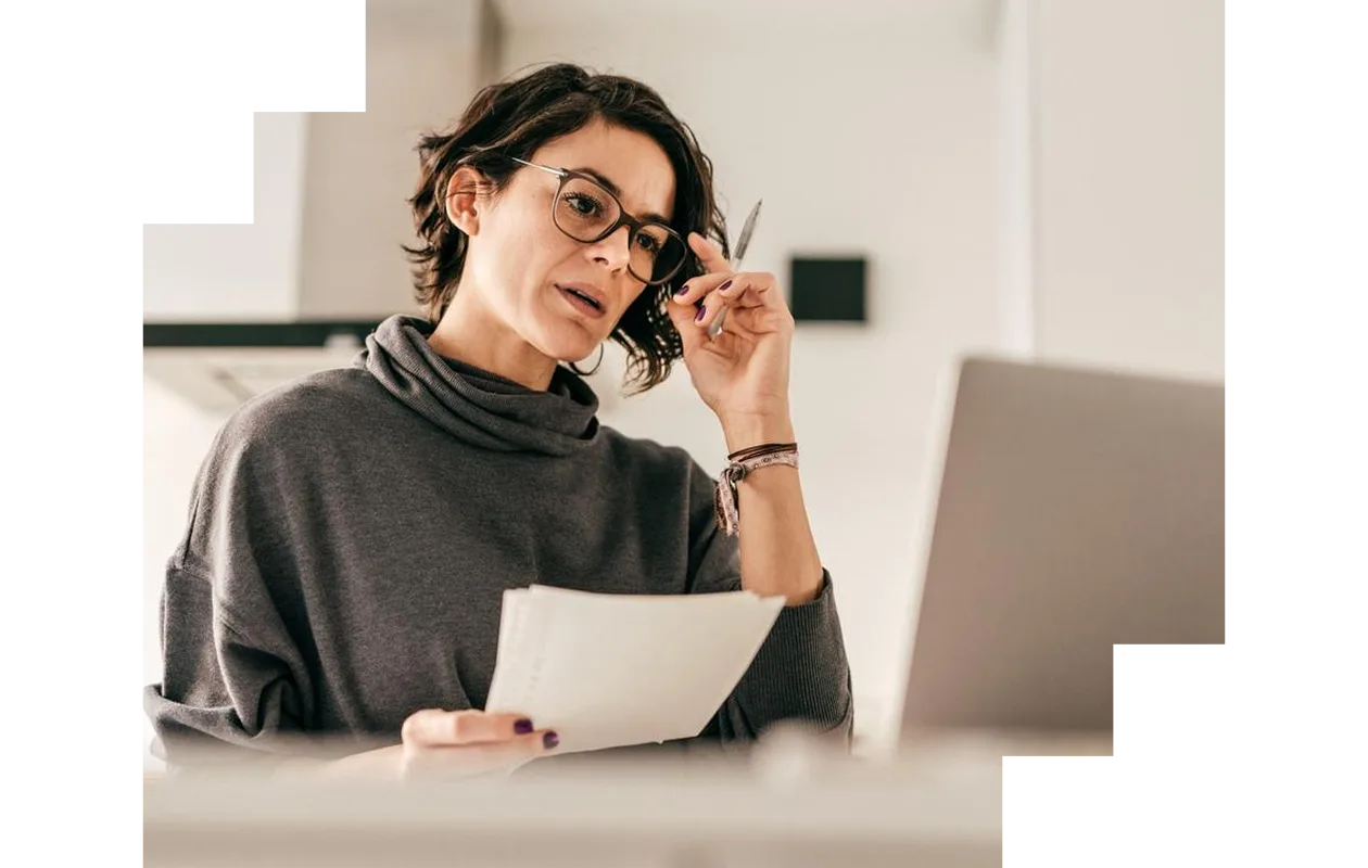 Woman working on her publication