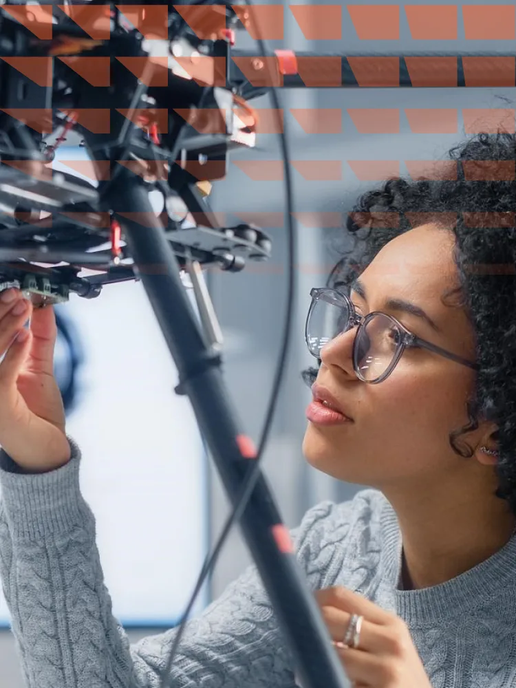 Engineer developing a drone