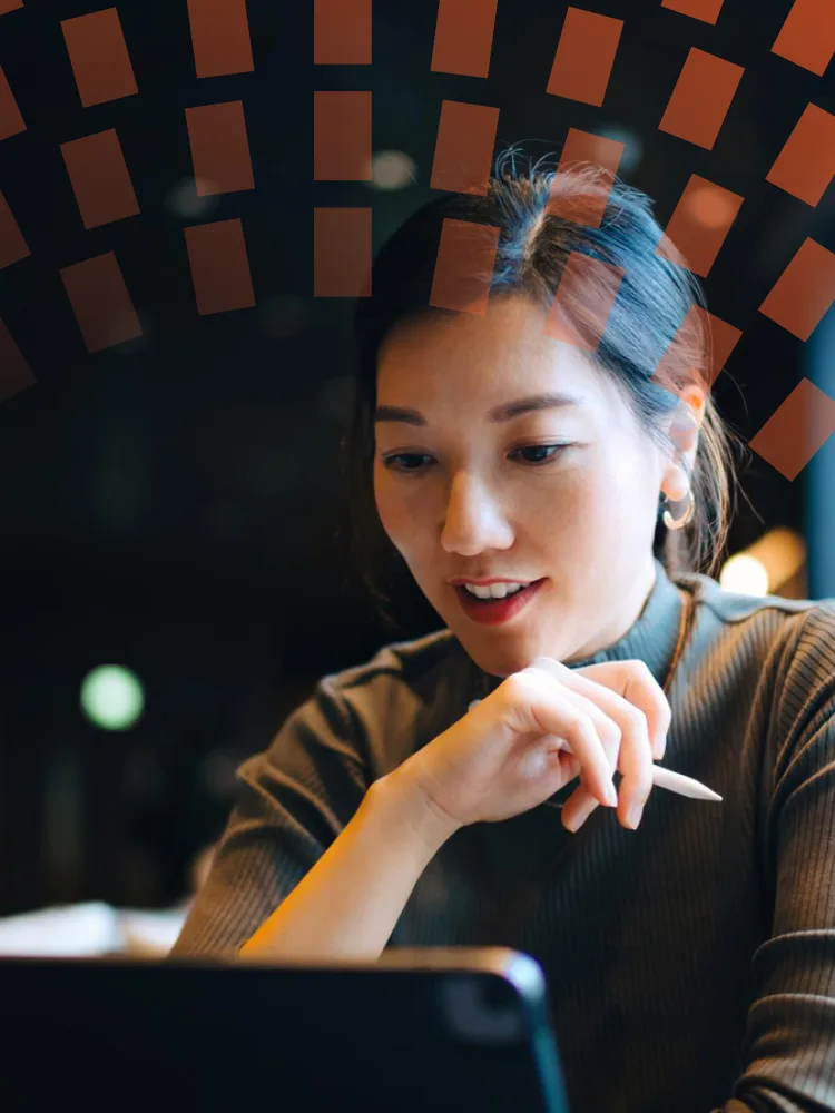 Businesswoman working at her desk
