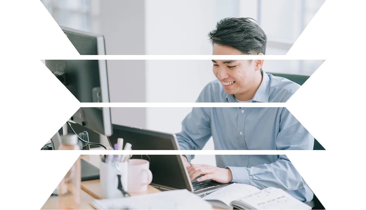 Male programmer working at home