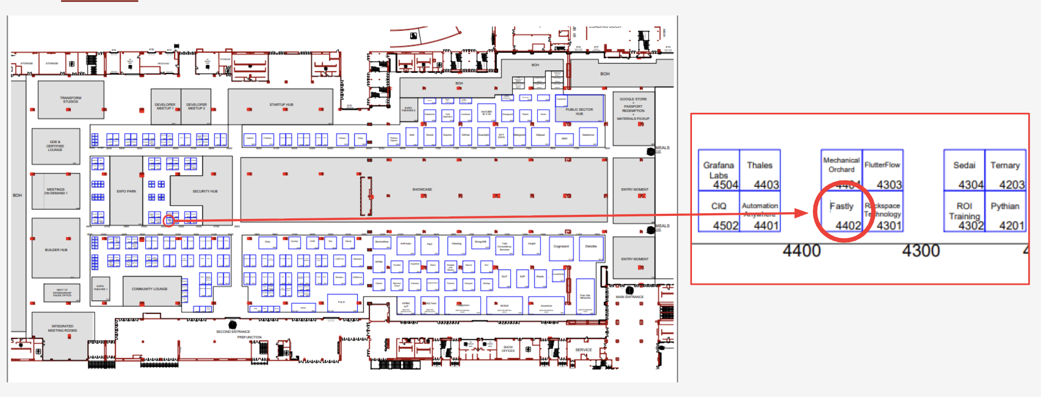 Google Cloud Next ブースの場所