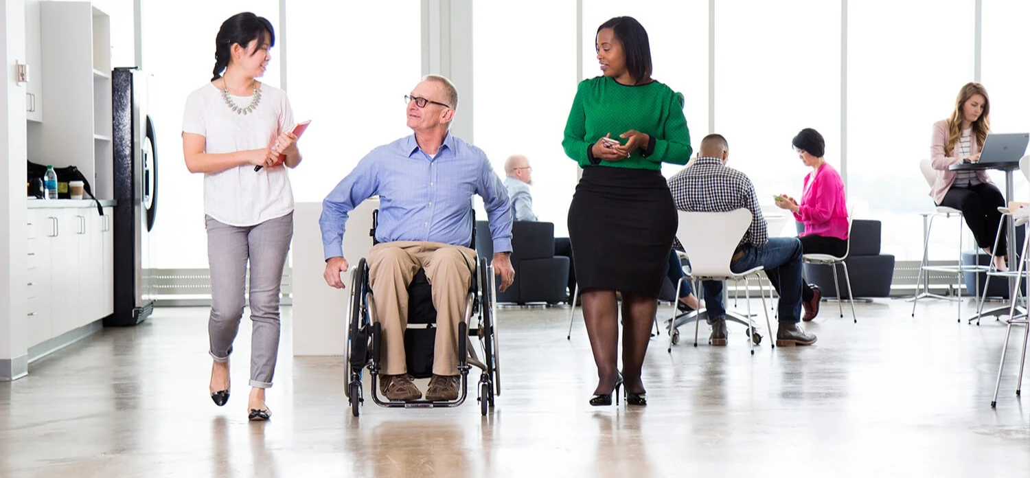 People with disabilities in the office