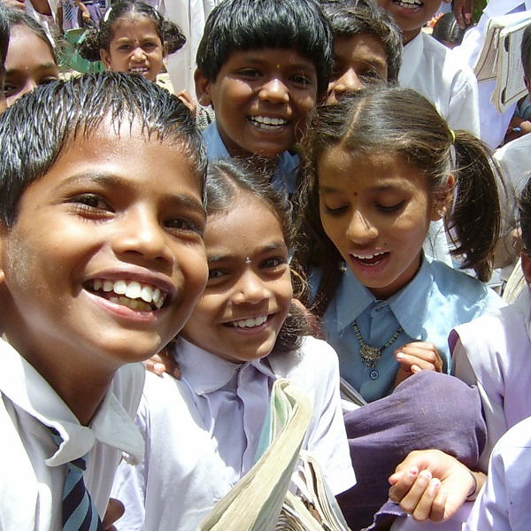 Children playing with water