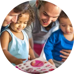 Children playing with adults