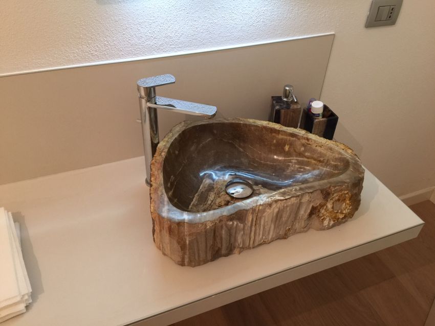 lavabo fossile legno pezzo unico