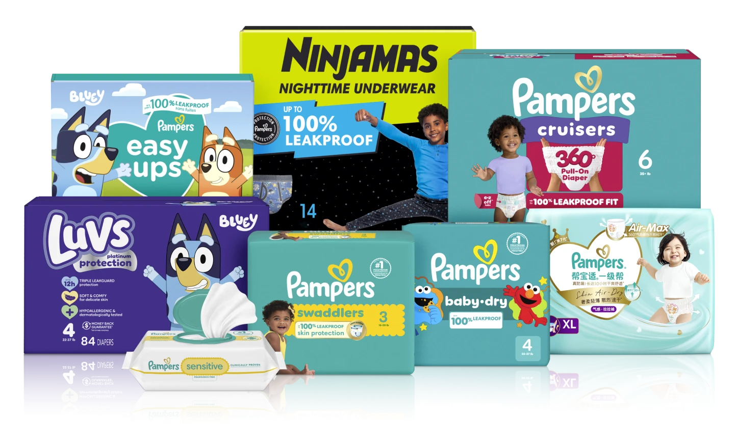 Category lineup featuring products and packaging from the category — Baby Care.