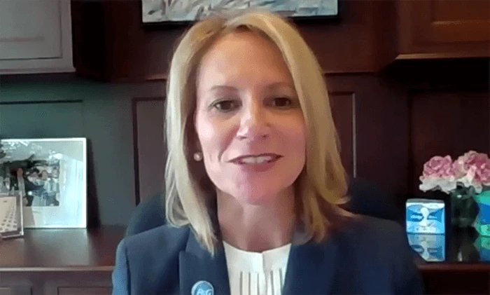 Jennifer Davis, President of Feminine Care, P&G, speaks about the need for cross-sector collaboration at Ending Period Poverty for Women and Girls on May 25, 2021