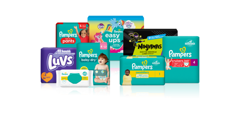 Product lineup for P&G’s Baby Care category, part of the Baby, Feminine and Family Care sector