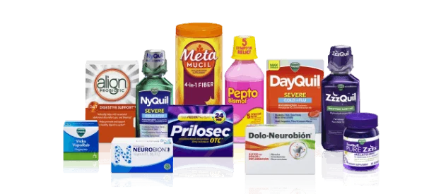 Product lineup for P&G’s Personal Health Care category, part of the Health Care sector