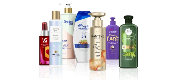Product lineup for P&G’s Hair Care category, part of the Beauty sector