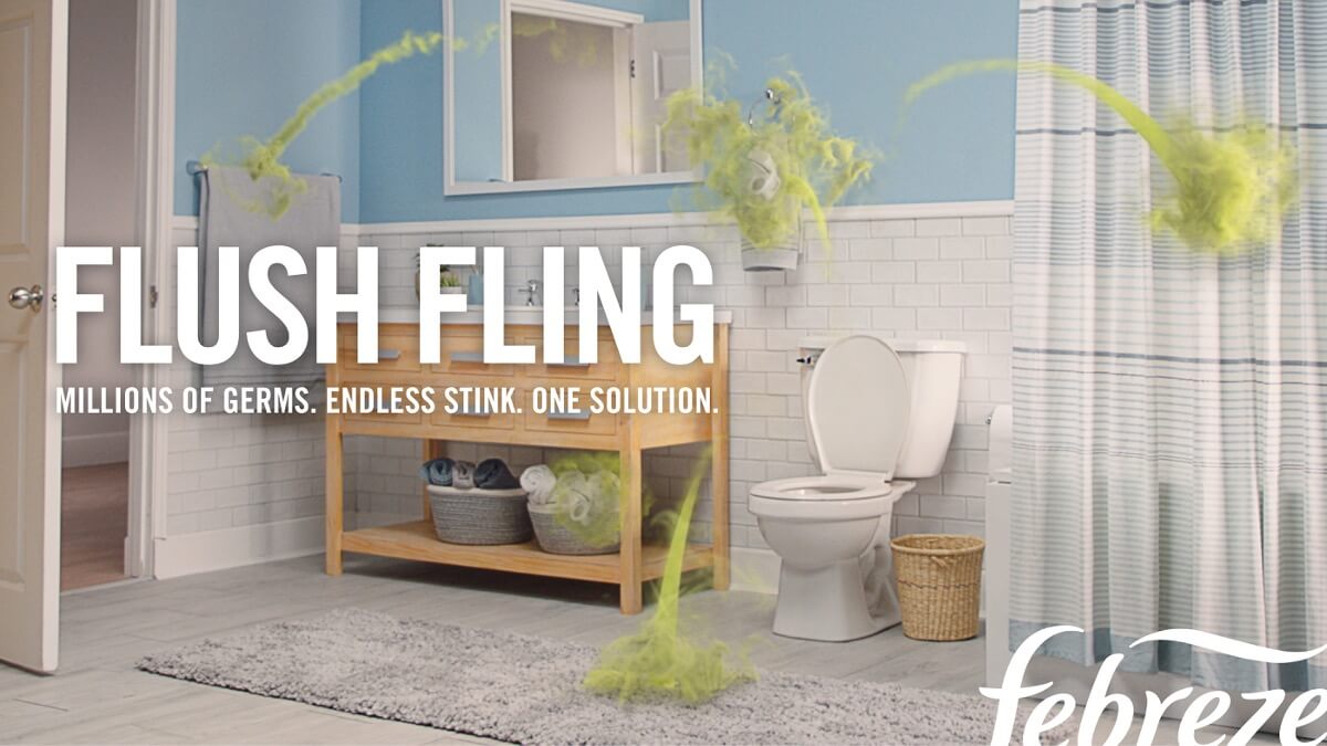 Bathroom setting with odors w/ green coloring