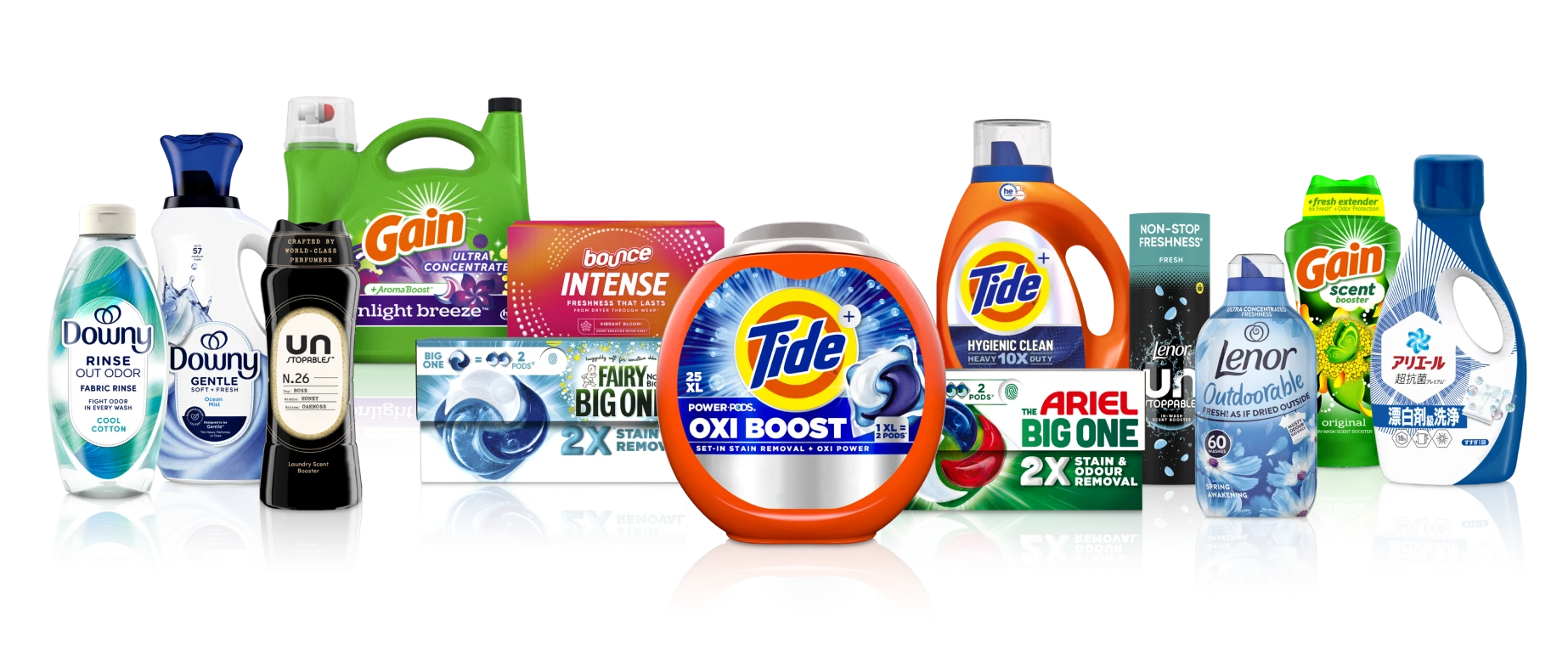 Category lineup featuring products and packaging from the category — Fabric Care.
