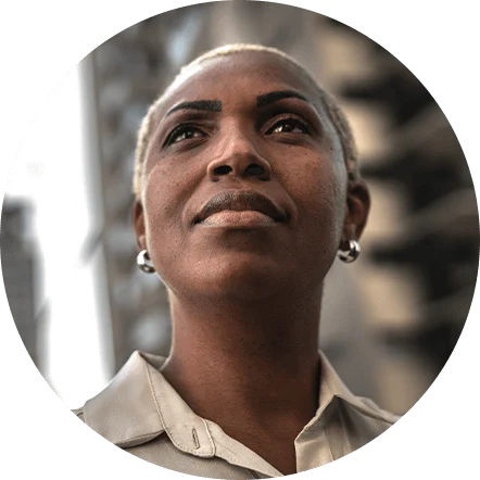 Black woman gazing into distance