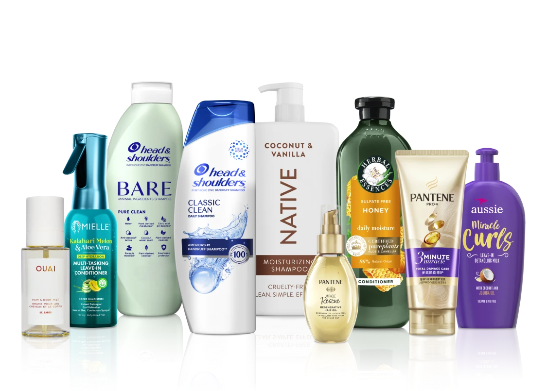 Category lineup featuring products and packaging from the category — Hair Care.