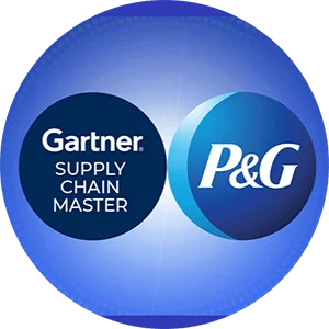 Image of the P&G logo and the Gartner Masters Award logo.