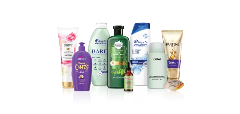 Product lineup for P&G’s Hair Care category, part of the Beauty sector