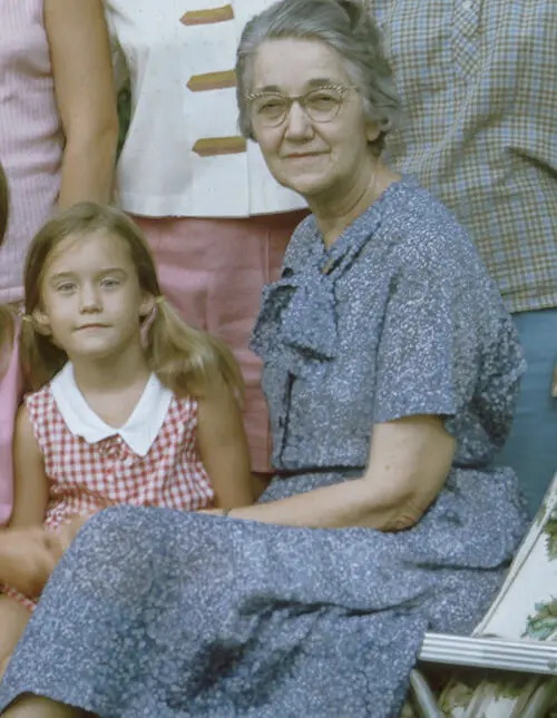 Young Stacey Locke is pictured in a family photo with her grandmother.