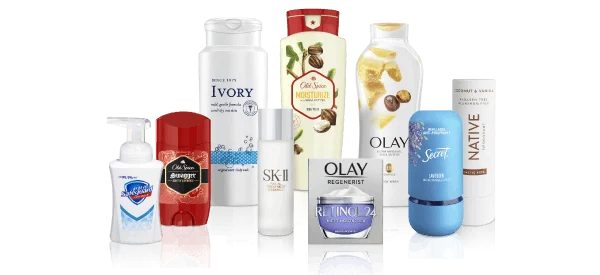 Product lineup for P&G’s Skin & Personal Care category, part of the Beauty sector