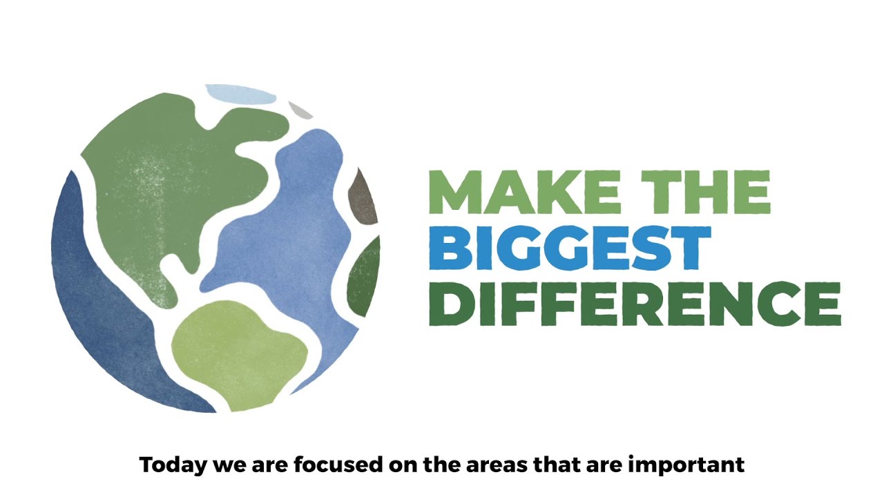 Illustration of a planet in shades of green and blue with the text "Make the biggest difference" on the right.