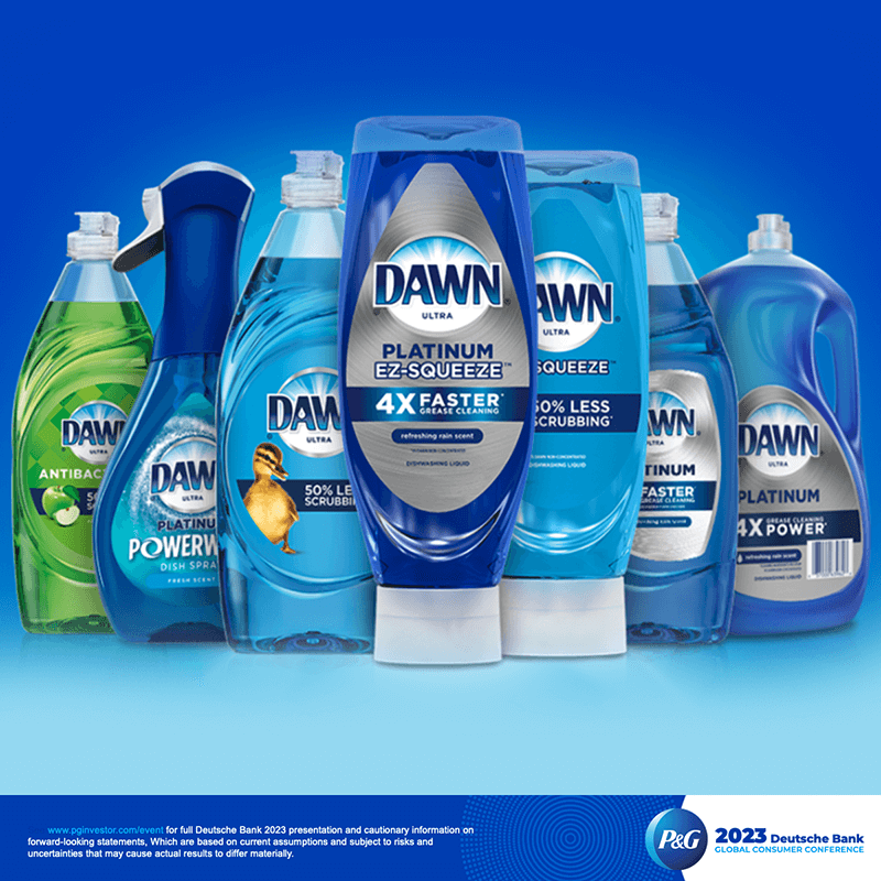 Line-up of Dawn brands