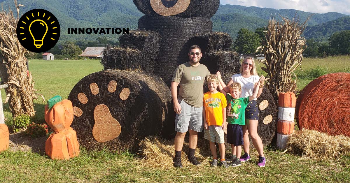Jennifer Gustin with her family