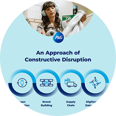 Woman enters front door of house while holding brown paper grocery bag containing Tide detergent and Head & Shoulders shampoo