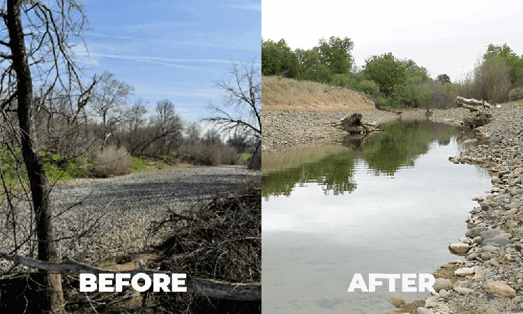 East Sand Slough Before and After