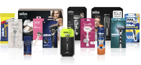 Product lineup for P&G’s Grooming category, forming the Grooming sector