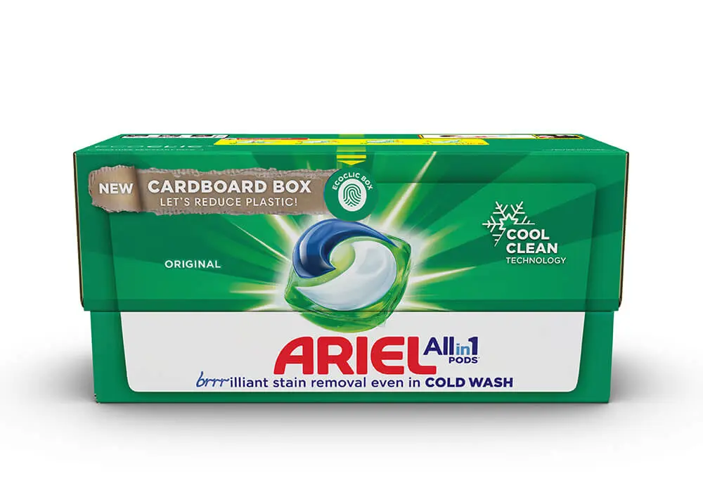 Ariel cardboard packshot