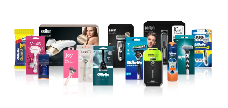 Product lineup for P&G’s Grooming category, forming the Grooming sector