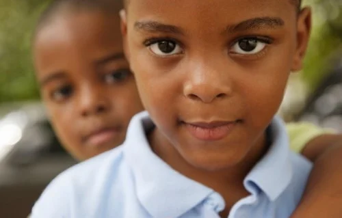 Portrait of two african american boys