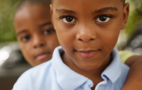 Portrait of two african american boys