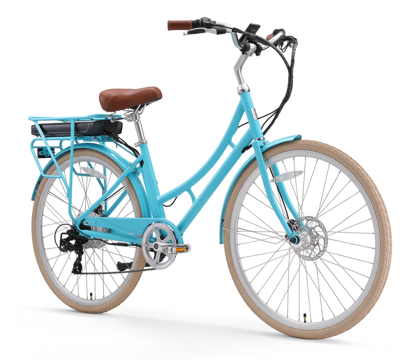 Ride in the Park Women's 500W 7-Speed Commuter Hybrid Comfort Electric  Bicycle