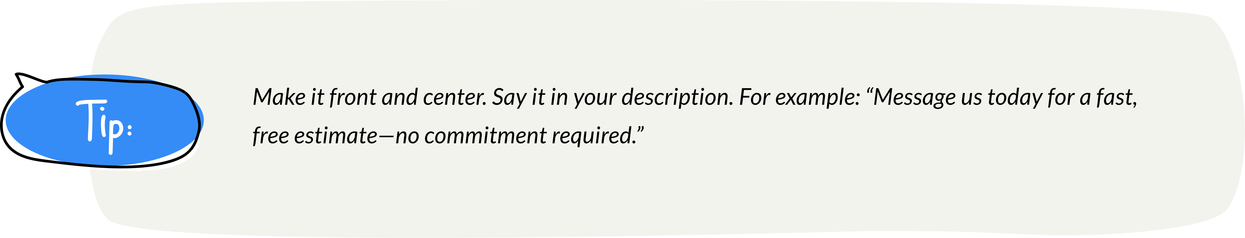 Services Tip: Free Estimate