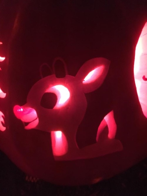 Rudolph the Red Nosed Reindeer and Yukon Cornelius Pumpkin Carving