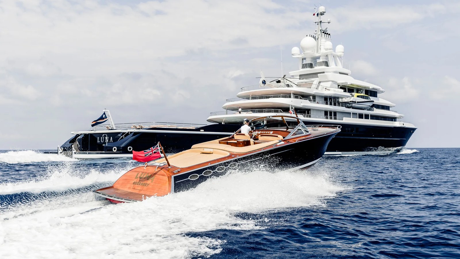J Craft Torpedo Bambola serving as tender to superyacht Luna.