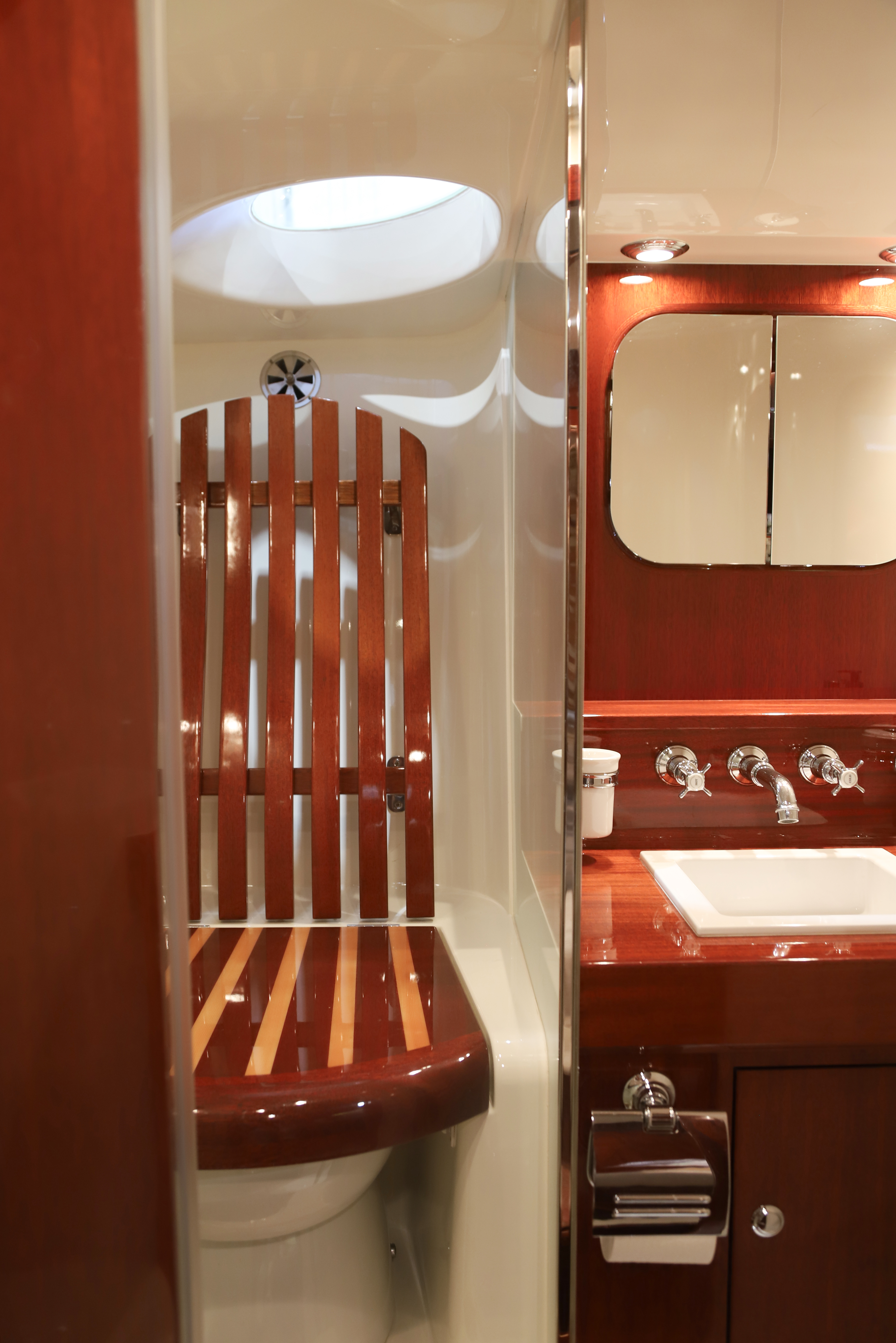 The head in mahogany: fit for a king.
