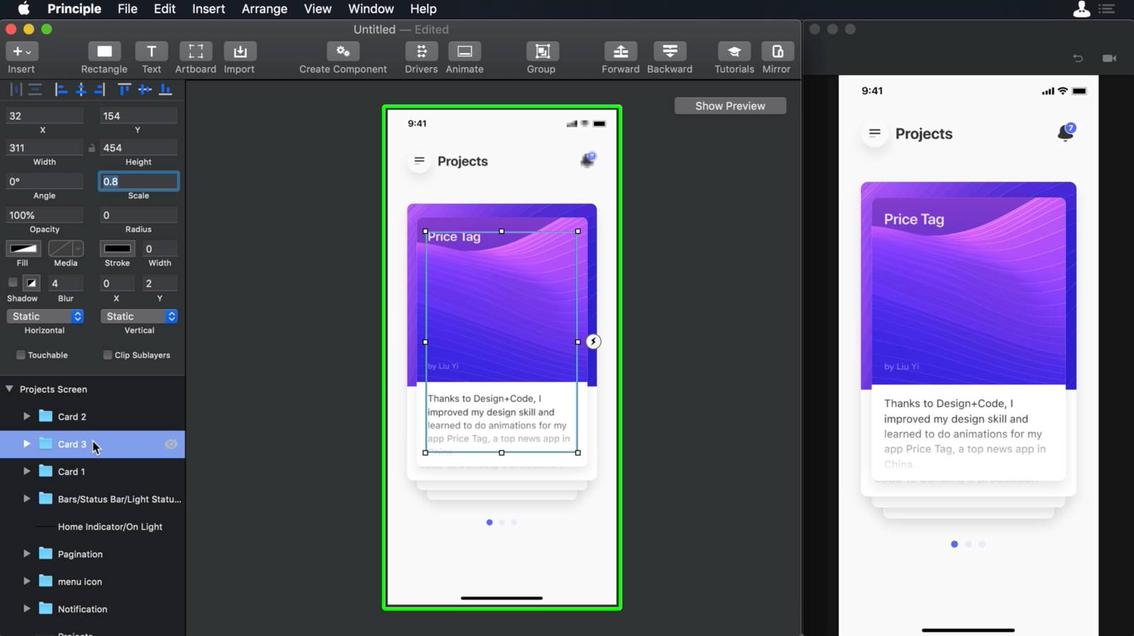 14.01.03.Getting started with Principle-Downsize the cards