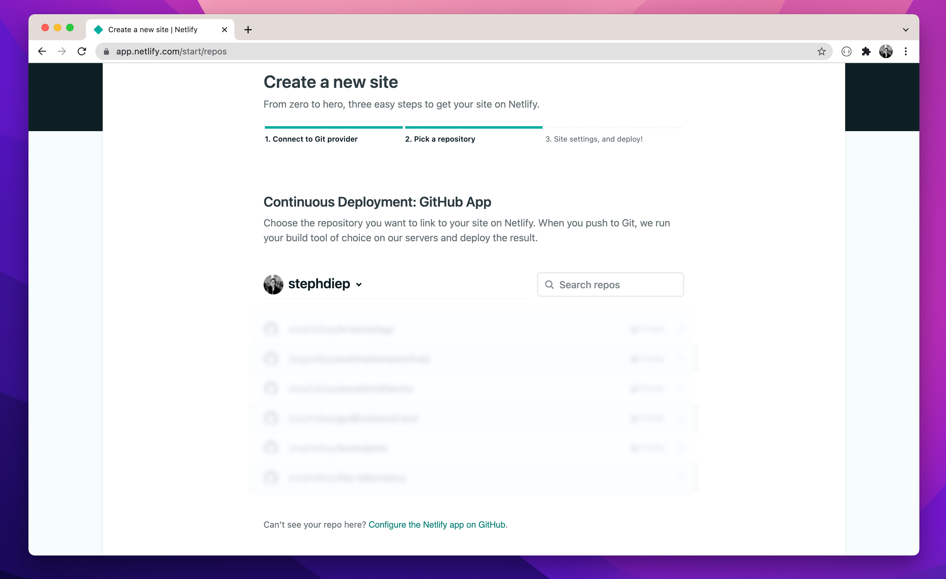 List of Github repositories