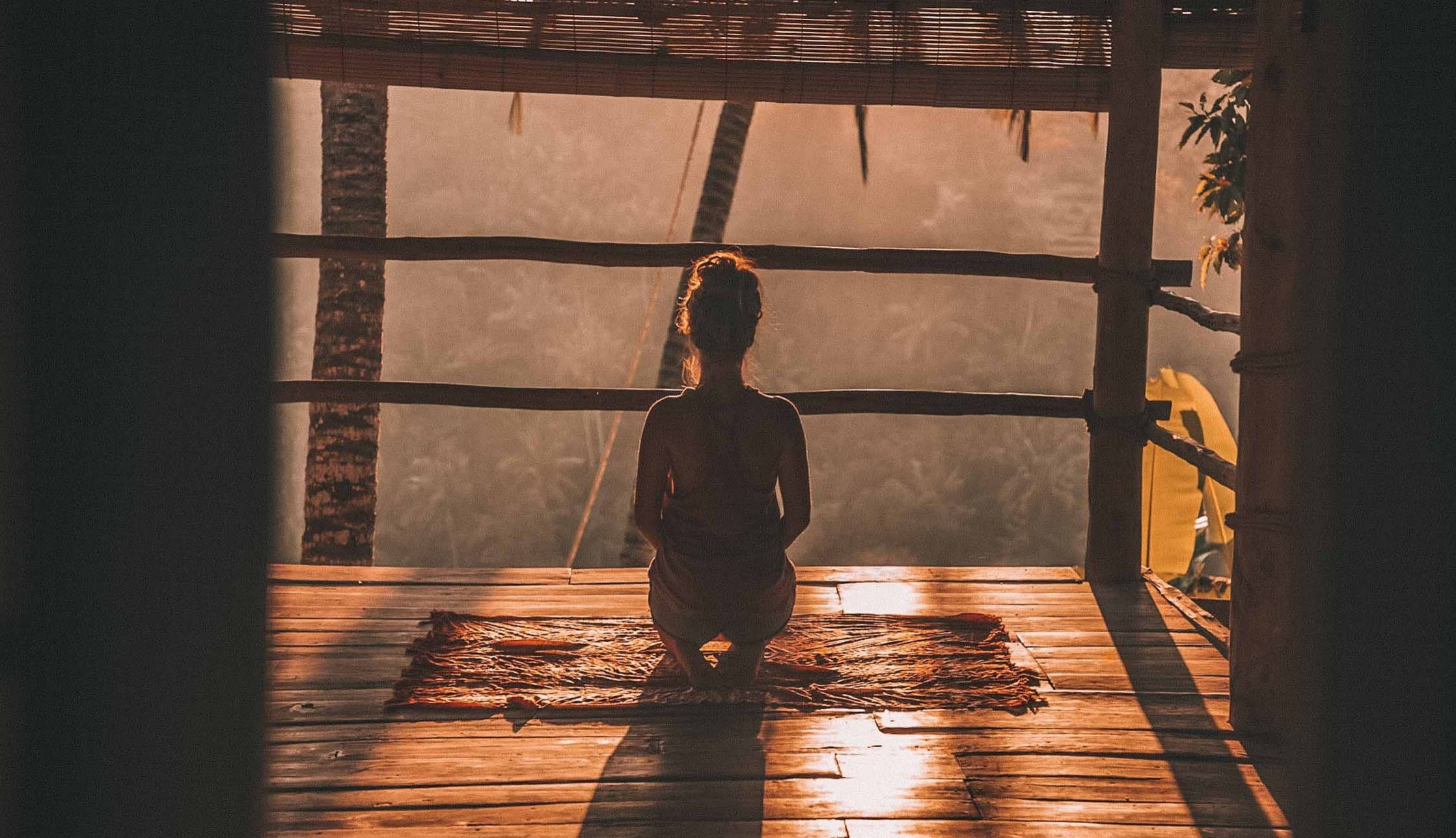Waking up to catch sunrise with the early morning yoga routine.