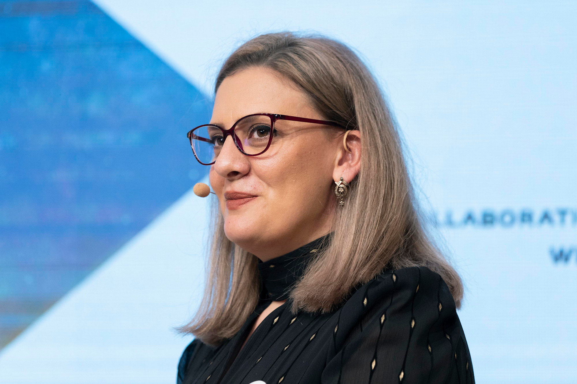 Her Excellency Fatmire Isaki, Deputy Minister of Foreign Affairs Republic of North Macedonia speaks during Visions and Journeys Fatmire Isaki at the Women-s Pavilion m32249